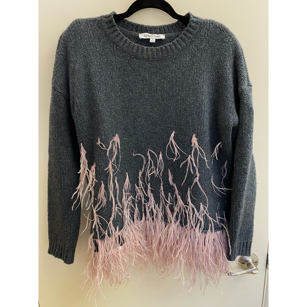 Elizabeth & James Ostrich Feather Sweater - Picture 5 of 6
